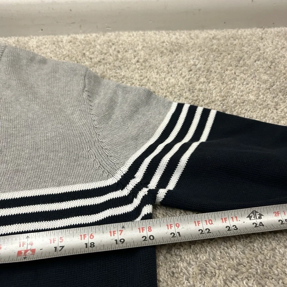 Aigle Maitre Caoutchoutier Full Zip Sweater Mens XL Gray Blue Striped Colorblock